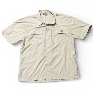 Vintage 03’ Oakley Cream Short Sleeve Button Down Shirt Size Small